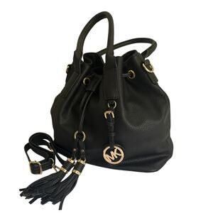 Michael Kors Camden Large Black Drawstring Satchel Crossbody UNAUTHENTIC